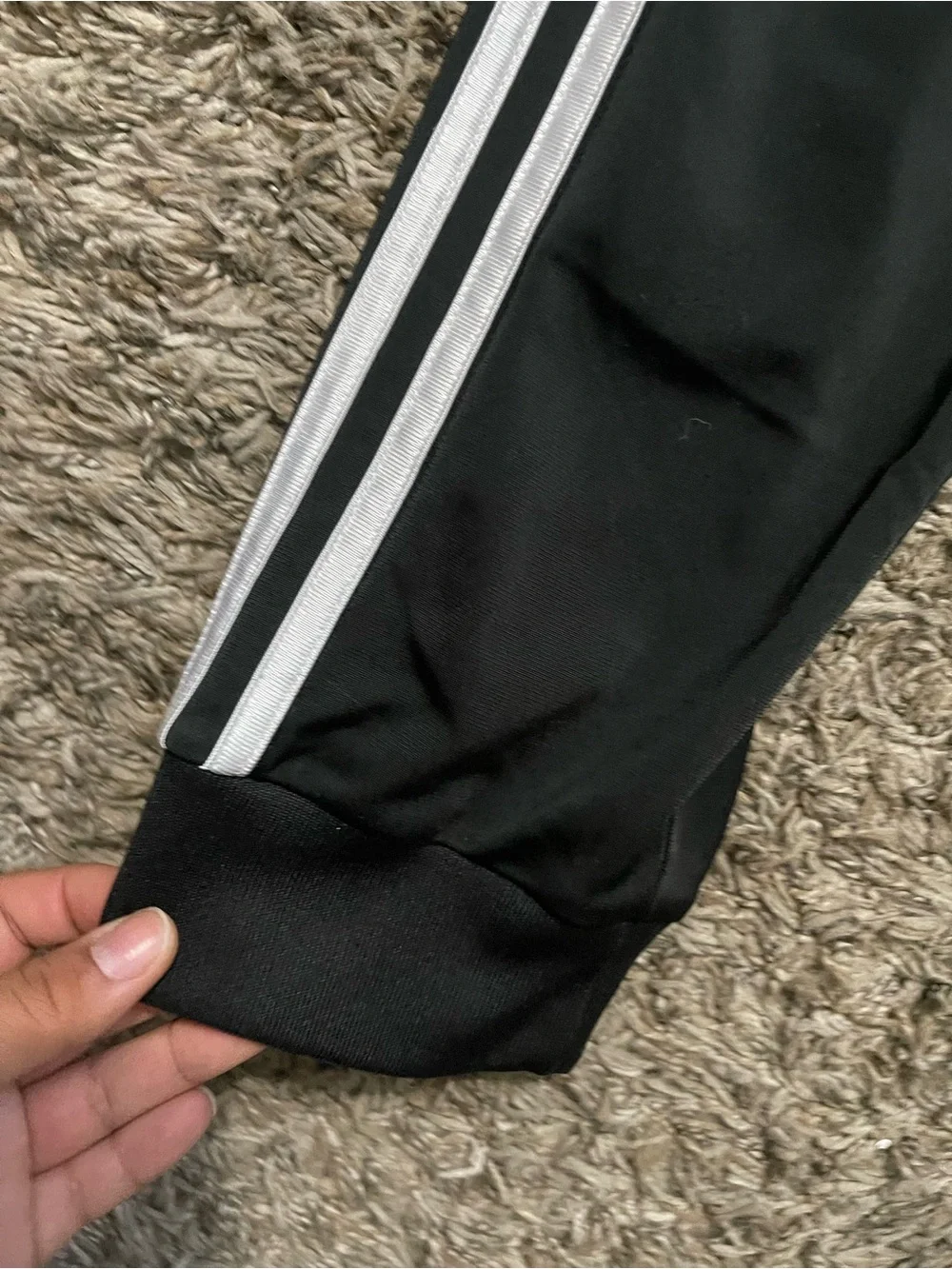 adidas Black Jogger Sweatpants with White 3-Stripe